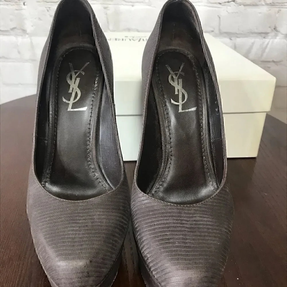 YVES SAINT LAURENT RIVE GAUCHE PLATFORM heels 7 (37)